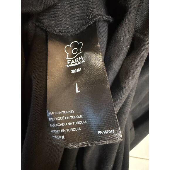 Farm Rio Dress In Happiness Shirt Maxi Black Cotton Dress size LG - Picture 4 of 6